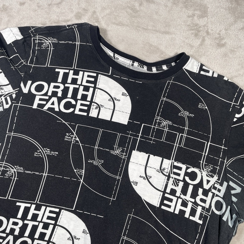 The North Face All Over Graphic Injection Print‎ T-Shirt Men's L Black Fading